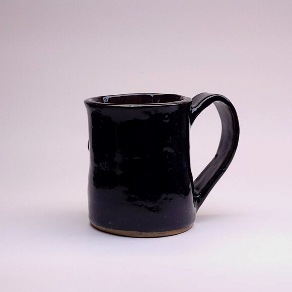 Hand-Thrown Artisan Pottery Black Mug With 3-D Heart & Paw Print Signed Joan G. - Picture 6 of 8